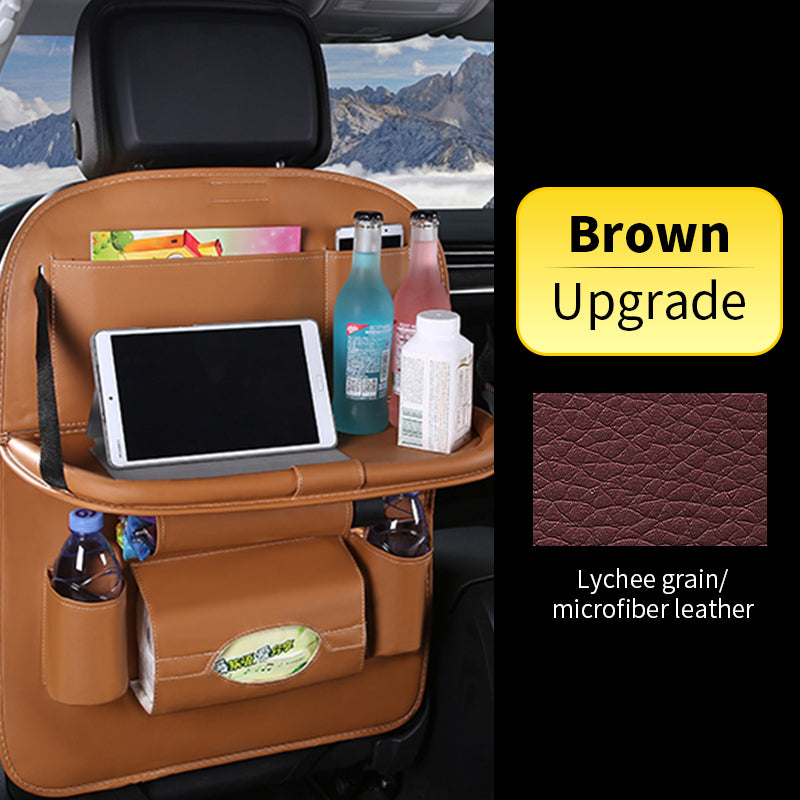 Car Back Seat Organizer Storage Bag with Foldable Table